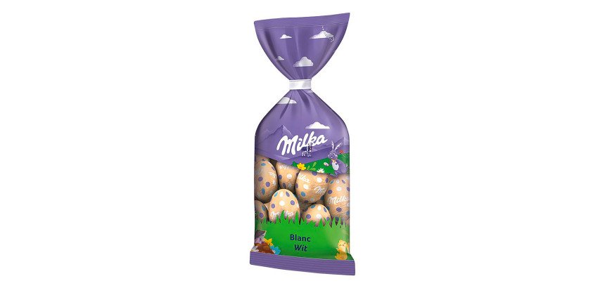 Milka oeufs de Pâques en chocolat blanc - Sachet de 100 g