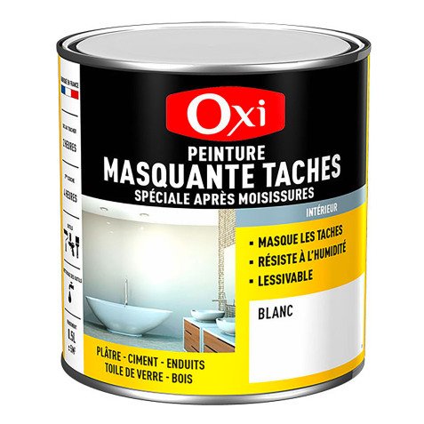 Peinture masquante tâches spéciale après moisissures Oxi, blanc satin - 0,5 L