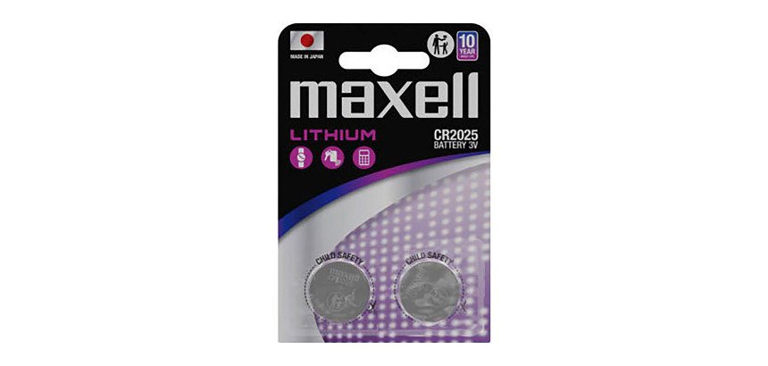Pilas de botón litio CR2025 Maxell 3V blíster de 2