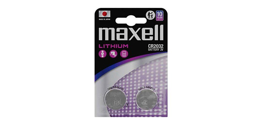 Pilas de botón litio CR2032 Maxell 3V blíster de 2