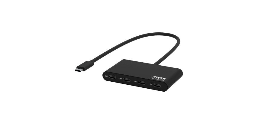 HUB USB-C 3 POORTEN USB-C & 1 USB-C STROOMVERDELENDE POORT