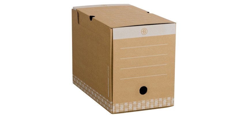Caja de archivo definitivo Bruneau Cartón A4 Lomo de 20 cm - Marrón