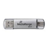 Media Range clé USB Combo 32 Go Usb 3.2 (USB-A), Usb 3.2 (USB-C) Argent