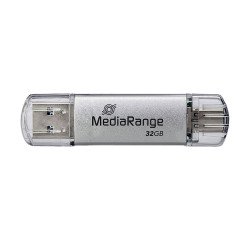 Media Range USB-Stick Combo 32GB Usb 3.2 (USB-A), Usb 3.2 (USB-C) Silber