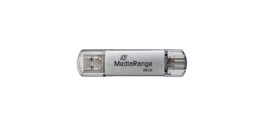 Media Range USB-Stick Combo 32GB Usb 3.2 (USB-A), Usb 3.2 (USB-C) Silber
