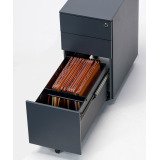 Cassettiera antracite a 2 cassetti + 1 cassetto grande con ruote