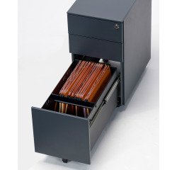 Cassettiera in metallo 3 cassetti di cui 1 grande fornita montata Bruneau