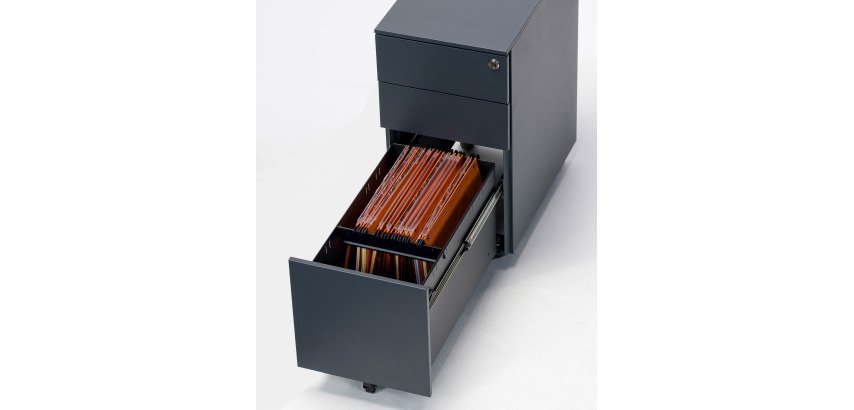Cassettiera in metallo 3 cassetti di cui 1 grande fornita montata Bruneau