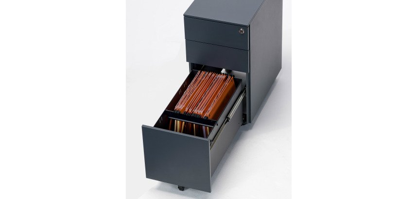 Cassettiera in metallo 3 cassetti di cui 1 grande fornita montata Bruneau
