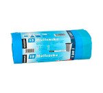 Sac poubelle LDPE, à lien coulissant, 120 L, bleu