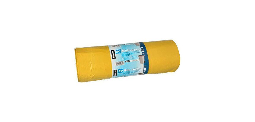 Sac poubelle LDPE, 120 litres, jaune