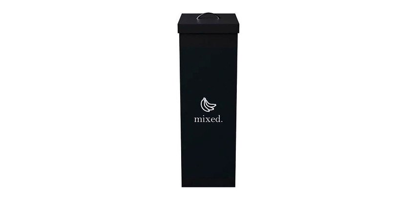 Corbeille paperflow tri sélectif déchets mixtes 60l polystyrène choc haute résistance robuste coloris noir