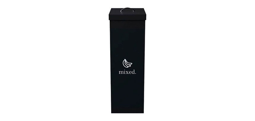 Corbeille paperflow tri sélectif déchets mixtes 60l polystyrène choc haute résistance robuste coloris noir