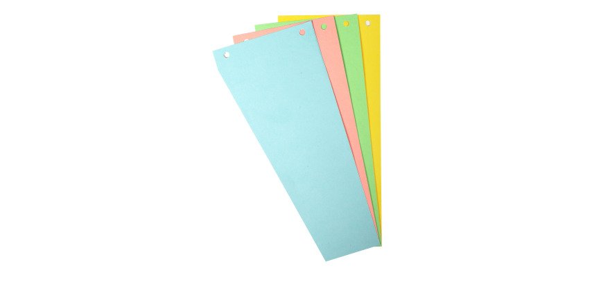 Intercalaires trapèze perforés Exacompta - 105 x 240 mm - Paquet de 100