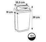 Poubelle 'rasmus', 10 litres, argent