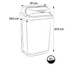 Poubelle 'rasmus', 50 litres, argent