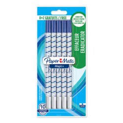 Pack de 8 effaceur réécriveur pointe fine Paper Mate Magic Plus + 2 offerts