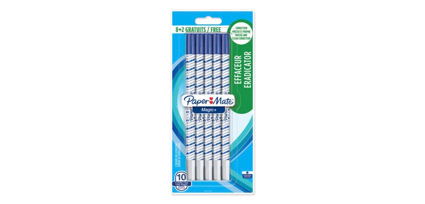 Pack de 8 effaceur réécriveur pointe fine Paper Mate Magic Plus + 2 offerts