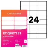 Étiquette multi-usages 70 x 37 mm Avery Office Star blanche - Boîte de 2400