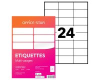 Étiquette multi-usages 70 x 37 mm Avery Office Star blanche - Boîte de 2400