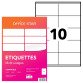 Étiquette multi-usages 105 x 57 mm Avery Office Star blanche - Boîte de 1000