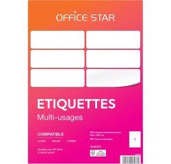 Etiquette multi-usages Avery Office Star blanche