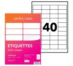 Étiquette multi-usages 48,5 x 25,4 mm Avery Office Star blanche - Boîte de 4000