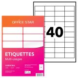 Étiquette multi-usages 48,5 x 25,4 mm Avery Office Star blanche - Boîte de 4000