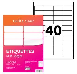 Étiquette multi-usages 48,5 x 25,4 mm Avery Office Star blanche - Boîte de 4000