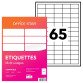 Étiquette multi-usages 38 x 21,2 mm Avery Office Star blanche - Boîte de 6500