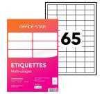 Étiquette multi-usages 38 x 21,2 mm Avery Office Star blanche - Boîte de 6500