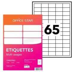 Étiquette multi-usages 38 x 21,2 mm Avery Office Star blanche - Boîte de 6500