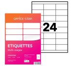 Étiquette multi-usages 70 x 35 mm Avery Office Star blanche - Boîte de 2400