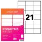 Étiquette multi-usages 70 x 42 mm Avery Office Star blanche - Boîte de 2100