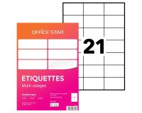 Étiquette multi-usages 70 x 42 mm Avery Office Star blanche - Boîte de 2100