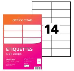 Étiquette multi-usages 105 x 42,4 mm Avery Office Star blanche - Boîte de 1400