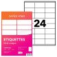Étiquette multi-usages 70 x 36 mm Avery Office Star blanche - Boîte de 2400