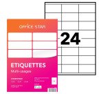 Étiquette multi-usages 70 x 36 mm Avery Office Star blanche - Boîte de 2400