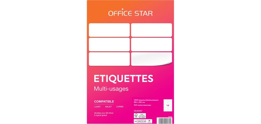 Etiquette multi-usages Avery Office Star blanche