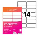 Étiquette multi-usages 99,1 x 38,1 mm Avery Office Star blanche - Boîte de 1400