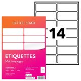 Étiquette multi-usages 99,1 x 38,1 mm Avery Office Star blanche - Boîte de 1400