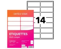 Étiquette multi-usages 99,1 x 38,1 mm Avery Office Star blanche - Boîte de 1400