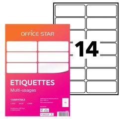 Étiquette multi-usages 99,1 x 38,1 mm Avery Office Star blanche - Boîte de 1400