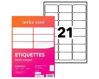 Étiquette multi-usages 63,5 x 38,1 mm Avery Office Star blanche - Boîte de 2100
