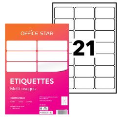 Étiquette multi-usages 63,5 x 38,1 mm Avery Office Star blanche - Boîte de 2100