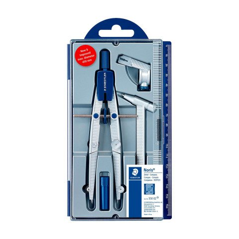 Compás escolar Noris 550 con extensión de Staedtler - Juego de 4 piezas