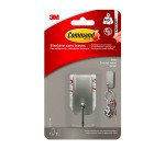 Crochet adhésif métal gris Command 3M jusqu'à 450 g