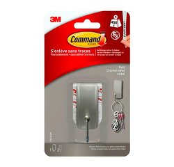 Crochet adhésif métal gris Command 3M jusqu'à 450 g
