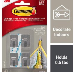 Adhesive metal gray Command 3M hook up to 225 g - Pack of 4