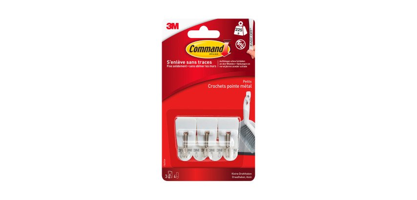 Kleefhaak plastic wit Command 3M wit tot 225 g - Set van 3